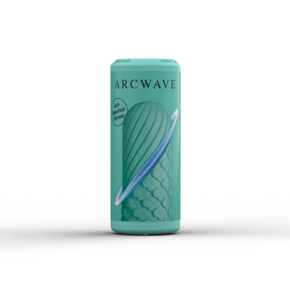 The packaging for the Arcwave Ghost. It looks like a paper sleeve has been wrapped around the included plastic case to display pictures of the toy inside. This looks like it has minimal packaging. | Kinkly Shop