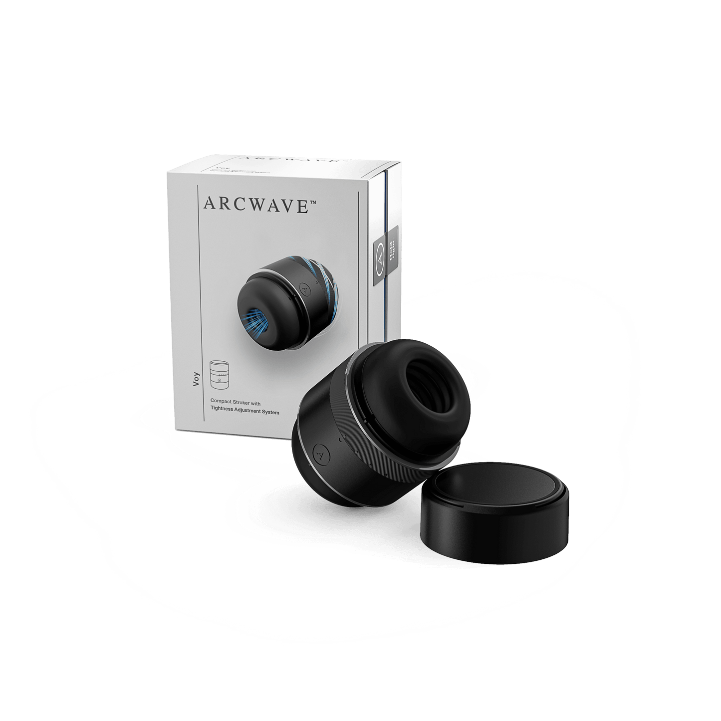 The Arcwave Voy resting in front of the packaging of the Arcwave Voy. | Kinkly Shop