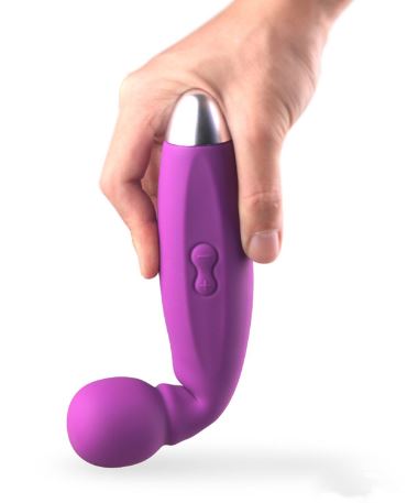Image shows the Cloud 9 Flexible Head Wand Kit wand massager's head pressed into a flat surface where it bends at a near-90 degree angle safely | Kinkly Shop