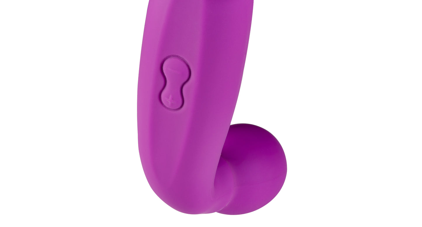 Image shows the Cloud 9 Flexible Head Wand Kit wand massager being pressed into the ground to display that its flexible head can bend to nearly 90-degrees safely | Kinkly Shop
