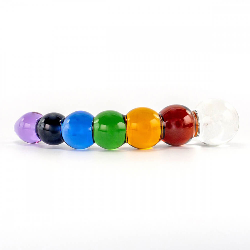 Rainbow Bubble Glass Dildo Double-Ended Pride Toy by Crystal Delights Kinkly Shop Rainbow Bubble Glass Dildo Double-Ended Pride Toy by Crystal Delights Kinkly Shop