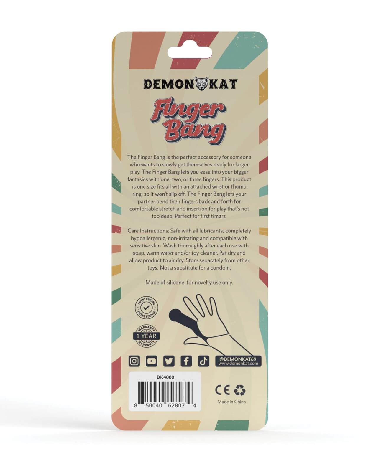 Packaging for the Demon Kat Finger Bang | Kinkly Shop