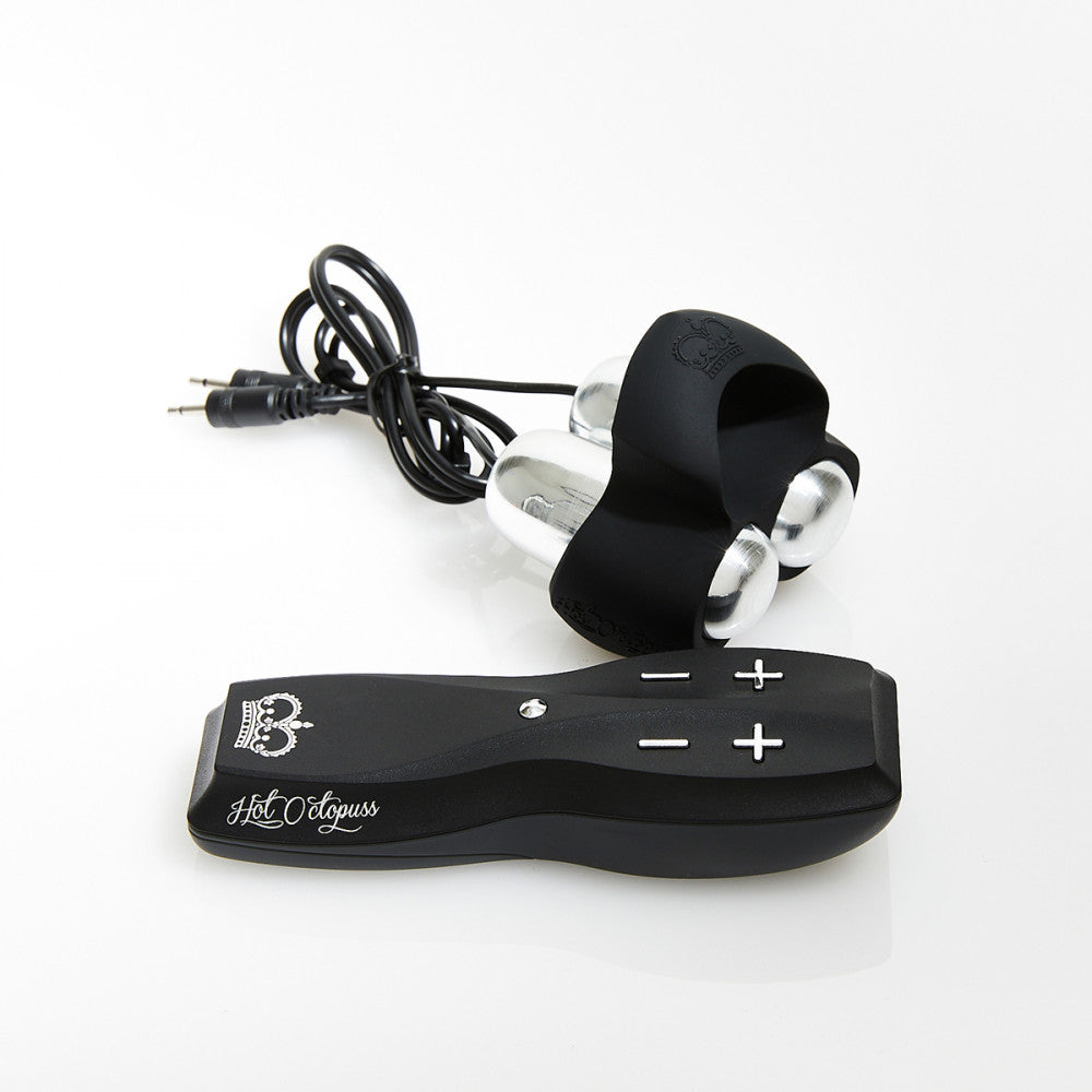 Another angle of the Hot Octopuss Jett fully assembled that shows the design of the remote control | Kinkly Shop