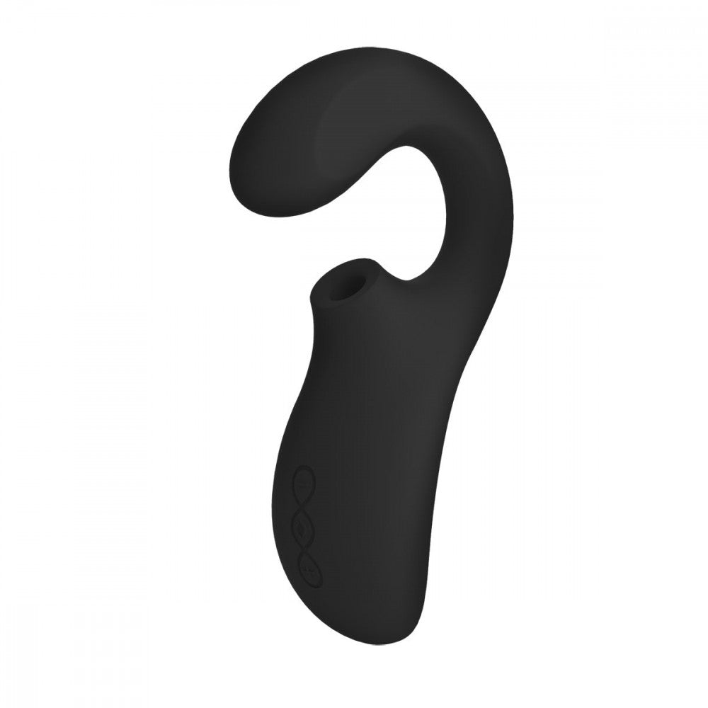 LELO Enigma view shows the air suction hole's position very closely to the insertable g-spot shaft | Kinkly Shop