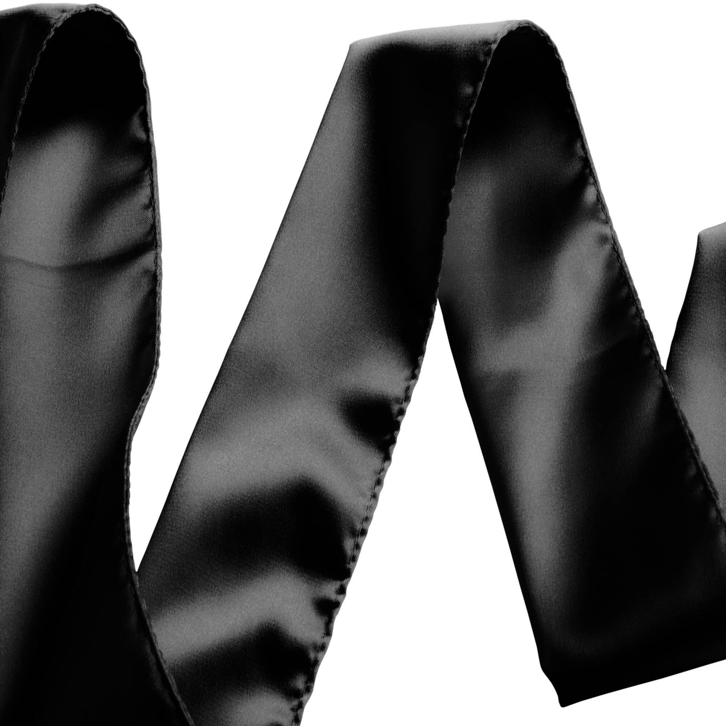 The Liberator Silky Tie-Ups in black unfurled to show the soft, silky texture of the material. | Kinkly Shop