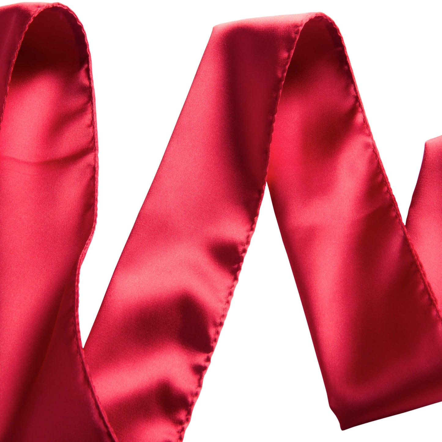 The Liberator Silky Tie-Ups in red unfurled to show the soft, silky texture of the material. | Kinkly Shop