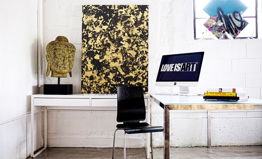 Liberator Love is Art Romantic Canvas and Paint Kit in Gold | Kinkly Shop