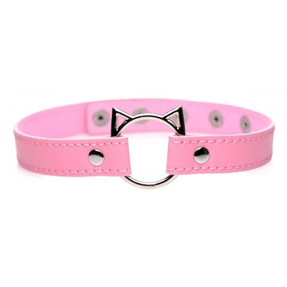 Master Series Slim Kinky Kitty Ring Choker in Pink | Kinkly Shop
