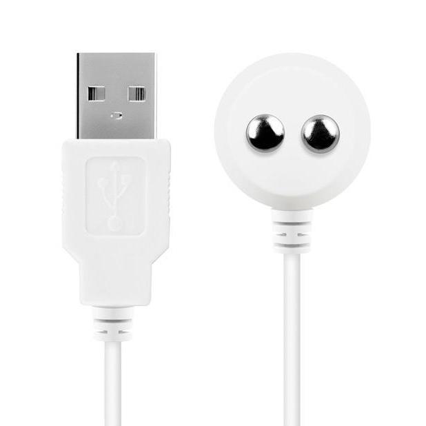 Close up of the charging cable for the Satifyer Pro Penguin. The toy is magnetically rechargeable. - Kinkly Shop