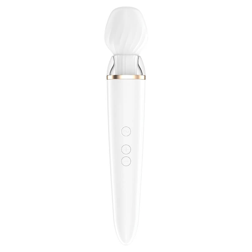 The Satisfyer Double Wand-er up against a plain white background. | Kinkly Shop