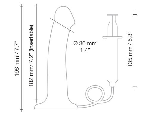 Strap-On-Me Silicone Cum Dildo Measurement Diagram | Kinkly Shop