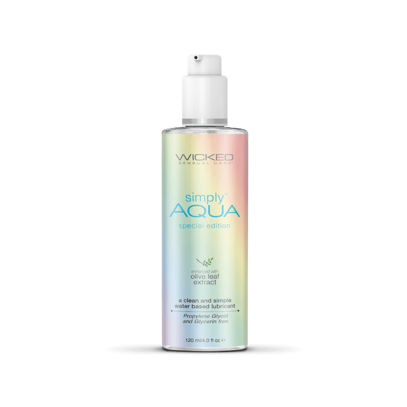 Wicked Simply Aqua - 4OZ in Special Edition. The bottle has a rainbow coloration to it. | Kinkly Shop