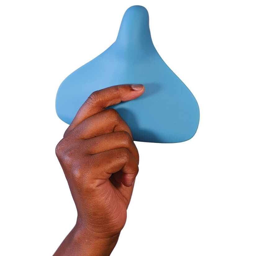 A hand holds the Wild Flower Enby 2 too. The Wild Flower Enby 2 is about the size of this person's fully outstretched hand. | Kinkly Shop