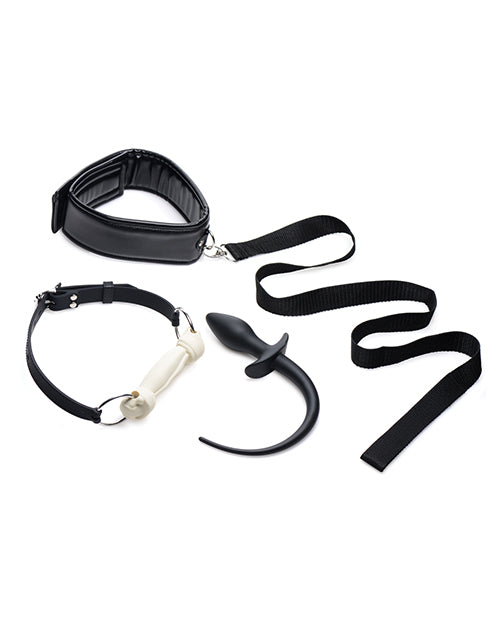 Tailz Puppy Play Set: Collar, Leash, Bone Gag & Tail Plug Kit Kinkly Shop Tailz Puppy Play Set: Collar, Leash, Bone Gag & Tail Plug Kit Kinkly Shop