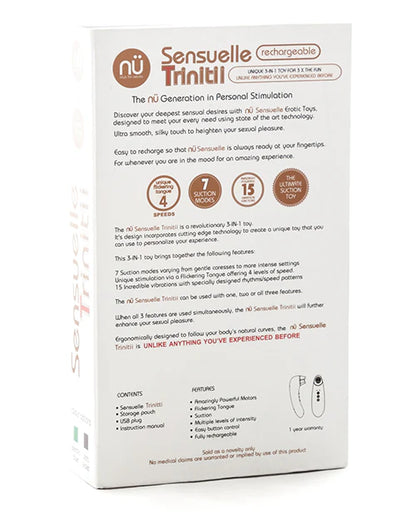 nu Sensuelle Trinitii Vibrador de succión de lengua 3 en 1