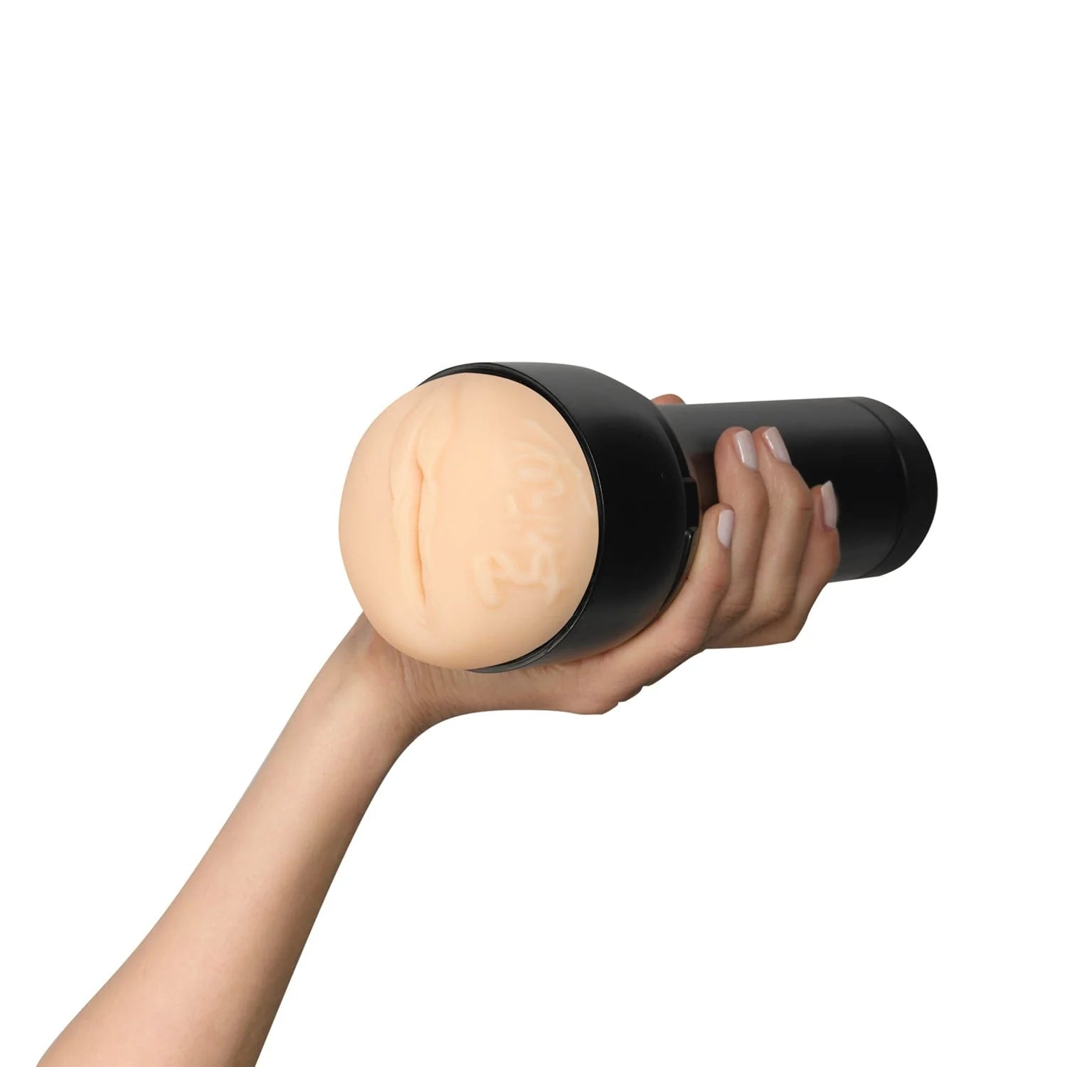 A hand holds the FeelStars FeelBritney Stroker in their hand. It fits very comfortably in the person's hands. | Kinkly Shop