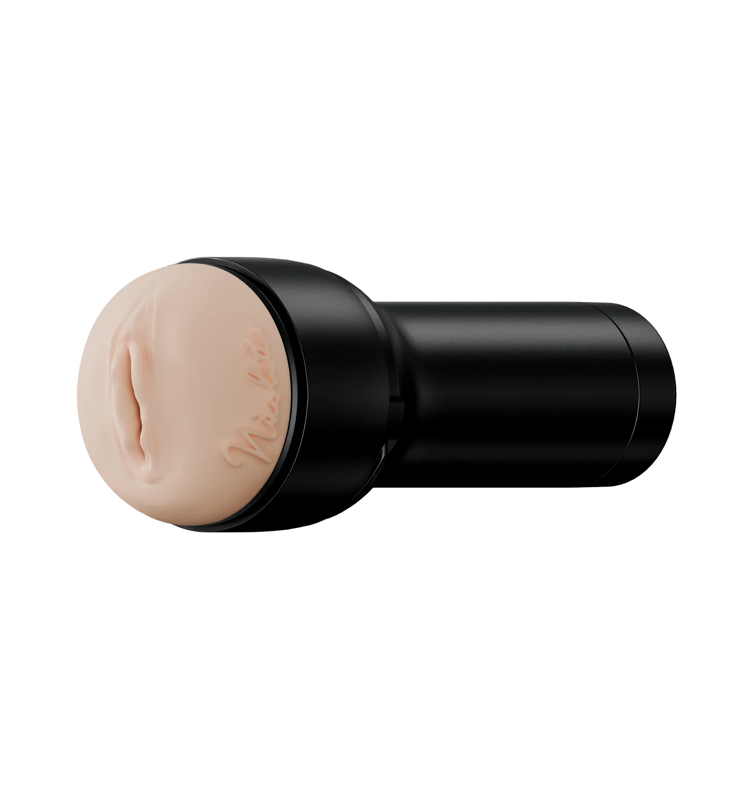 The KIIROO FeelStars FeelNicolette Stroker in front of a plain background. The stroker features Nicholette's signature on the side of the orifice. | Kinkly Shop