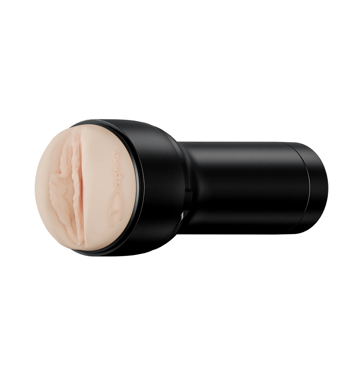 The FeelStars FeelDaphne Stroker in front of a plain background. Daphne's signature is shown on the side of the stroker. | Kinkly Shop