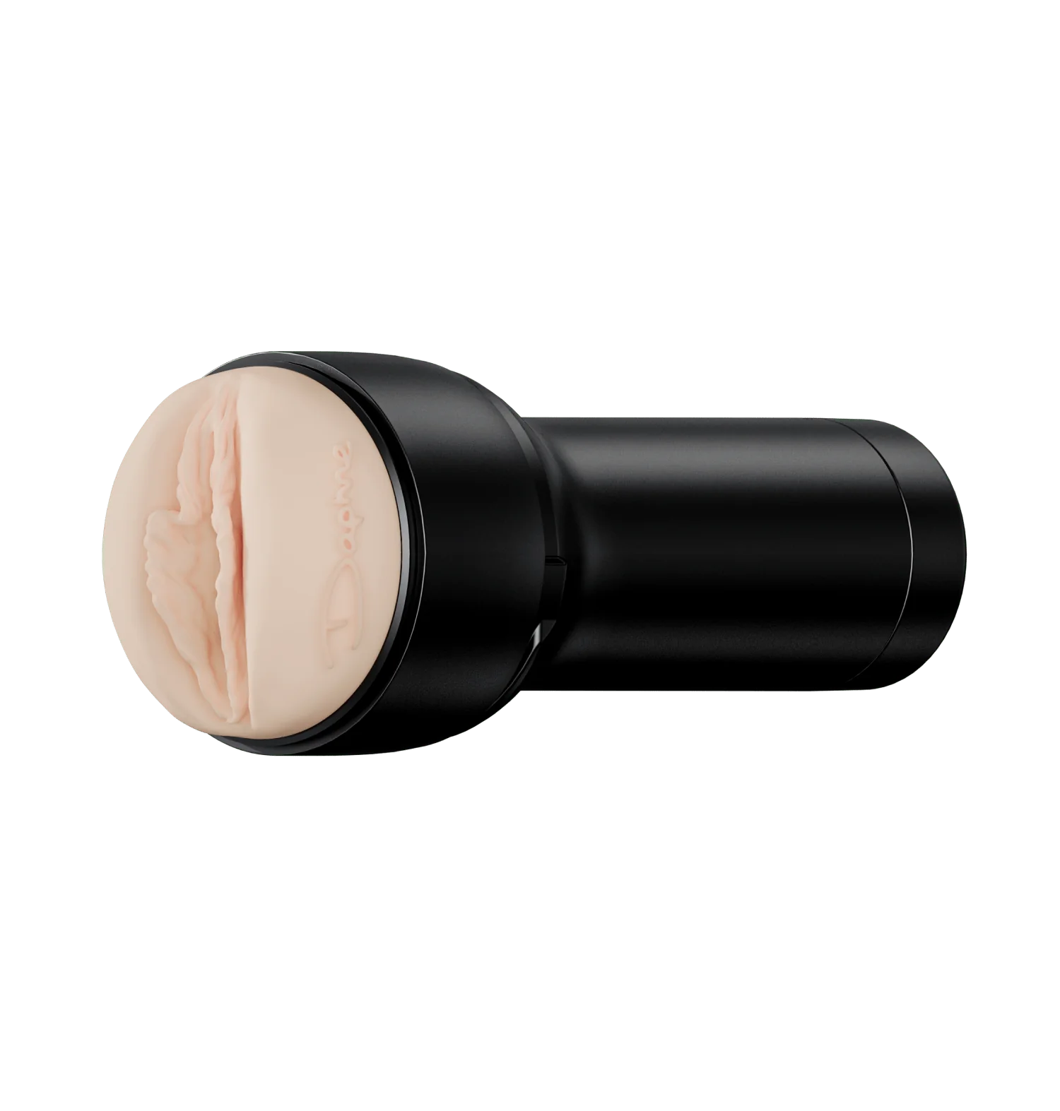 The FeelStars FeelDaphne Stroker in front of a plain background. Daphne's signature is shown on the side of the stroker. | Kinkly Shop