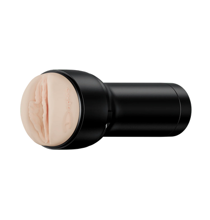 The FeelStars FeelDaphne Stroker in front of a plain background. Daphne's signature is shown on the side of the stroker. | Kinkly Shop