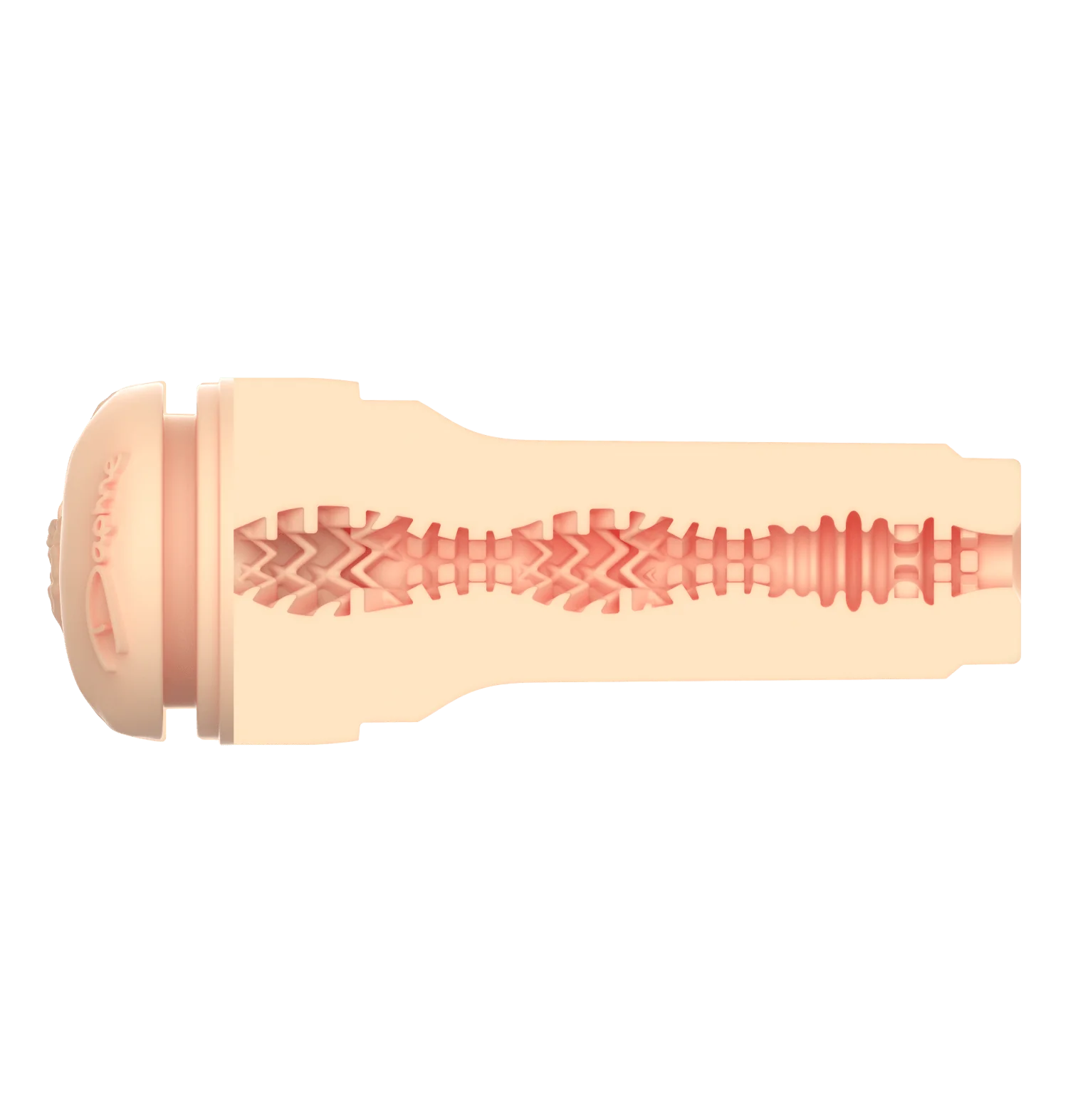 Cross-section of the texture inside of the FeelStars FeelDaphne Stroker. It's a very intricate texture in a lattice pattern. | Kinkly Shop