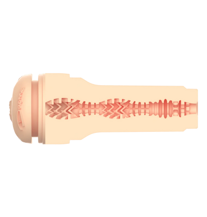 Cross-section of the texture inside of the FeelStars FeelDaphne Stroker. It's a very intricate texture in a lattice pattern. | Kinkly Shop