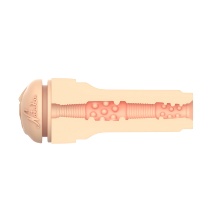 Cross-section of the FeelStars FeelNatalia Stroker showcases the texture all along the inner channel of the stroker | Kinkly Shop