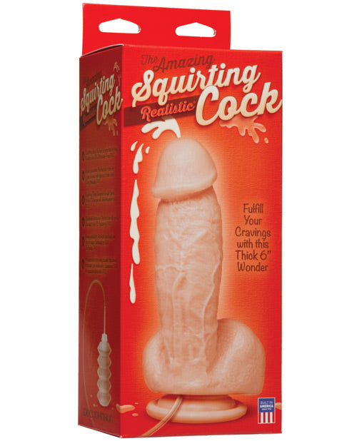 Packaging for the Doc Johnson Squirting Realistic Cock | Kinkly Shop