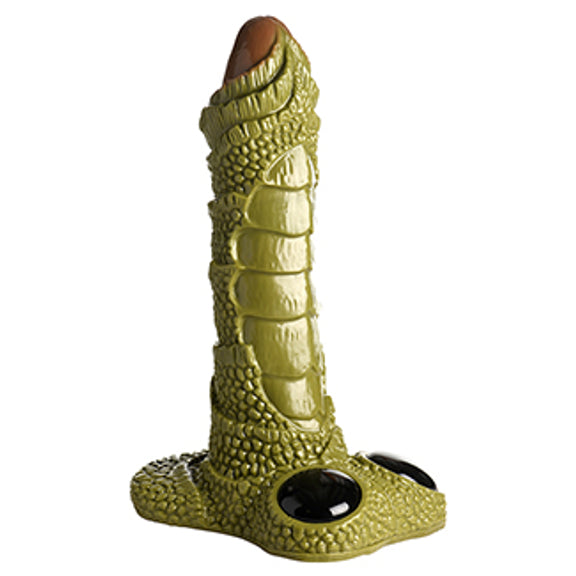 Giant Swamp Monster Scaly Dildo in front of a plain white background | Kinkly Shop