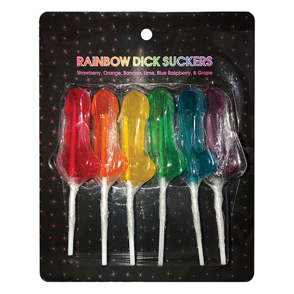 Rainbow Dick Suckers in their packaging | Kinkly Shop