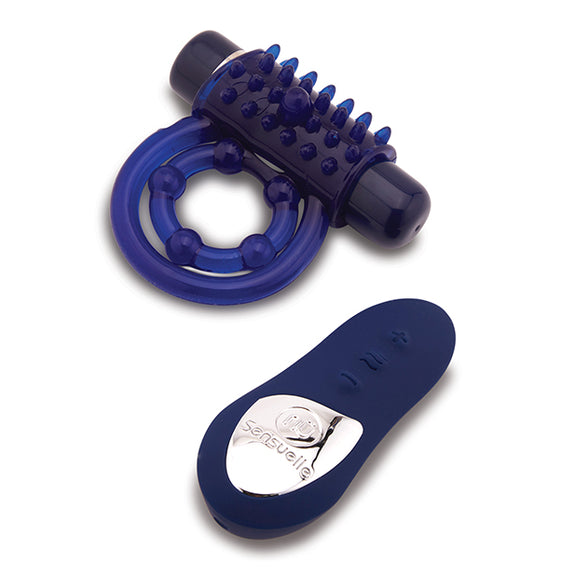 The Remote Control Bullet Ring laying out next to the vibrating remote that controls the vibrations. | Kinkly Shop