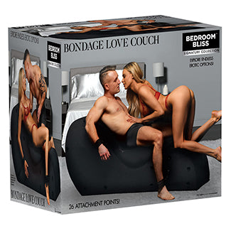 Retail packaging for the Bondage-Optional Love Couch. This box will be shipped inside a plain brown cardboard box for discretion. | Kinkly Shop