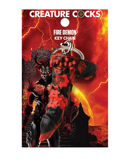 Packaging for the Creature Cocks Fire Demon Keychain | Kinkly Shop