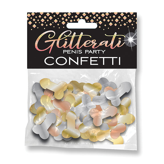 Glitterati Penis Party Confetti in its packaging | Kinkly Shop