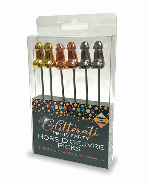 Packaging for the Glitterati Penis Hor D'Oeuvre Picks | Kinkly Shop