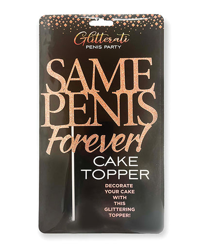 The Glitterati Cake Topper in "Same Penis Forever!" in its retail packaging | Kinkly Shop