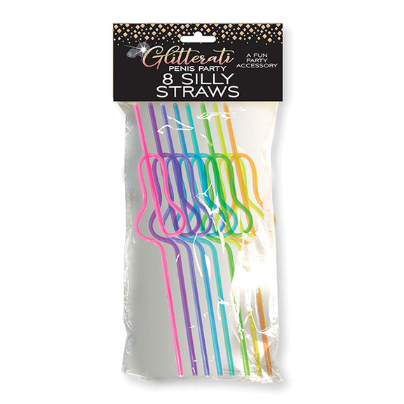 The Glitterati Silly Penis Straws in their packaging | Kinkly Shop