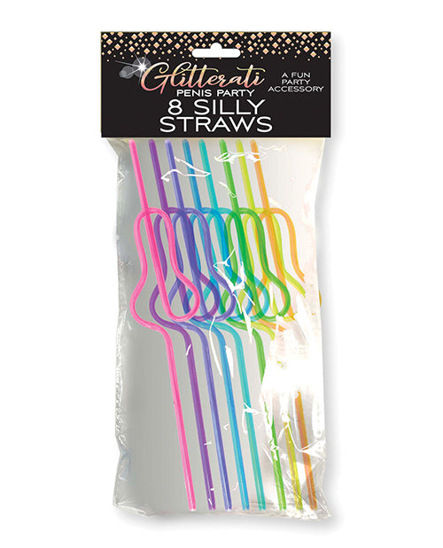 The Glitterati Silly Penis Straws in their packaging | Kinkly Shop