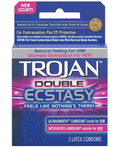 3 pack of the Trojan Double Ecstasy condoms | KInkly Shop