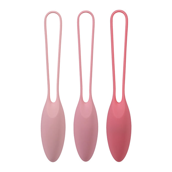 The three kegel exercisers that come with the In A Bag Kegel Trainers set | Kinkly Shop