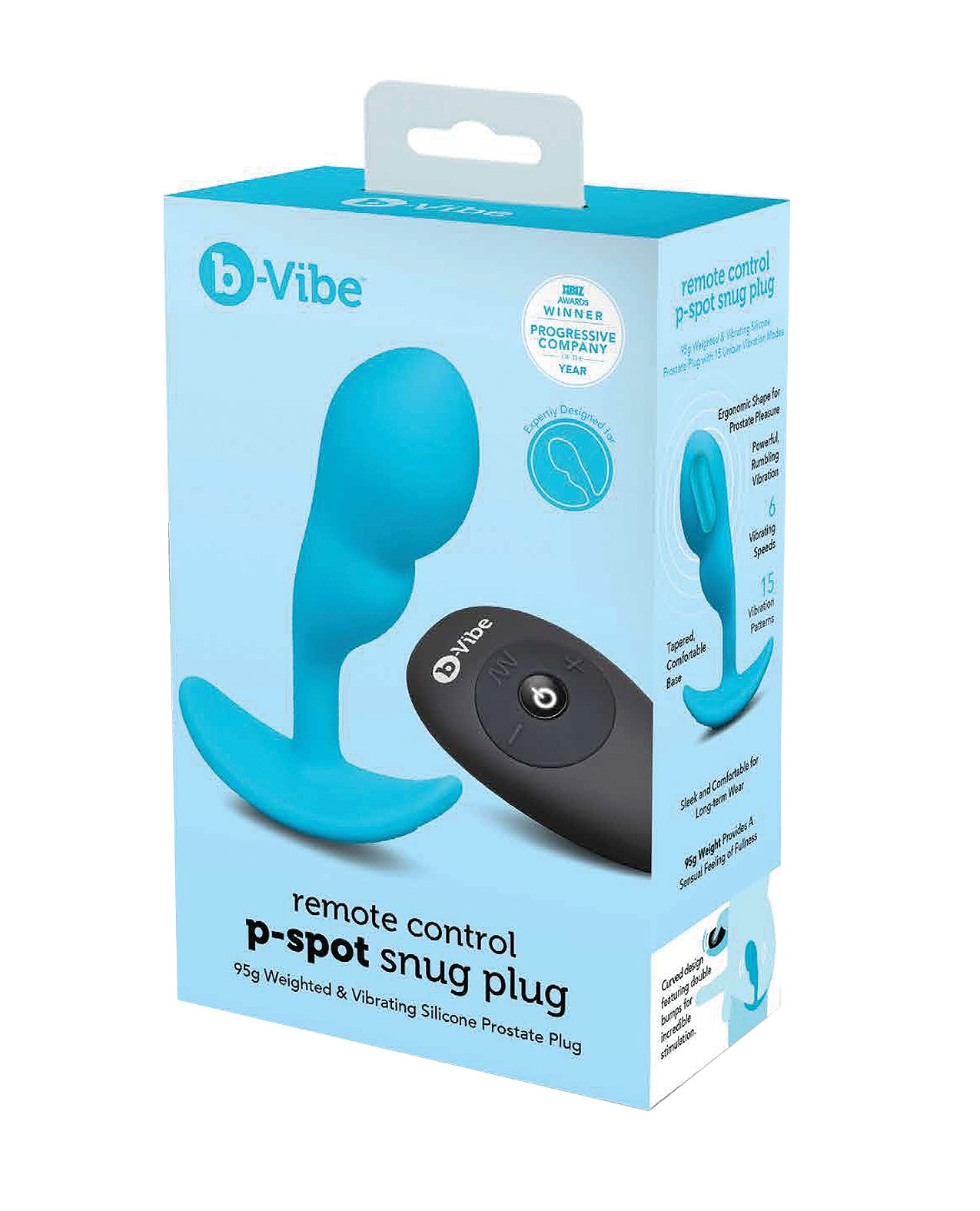 B-Vibe Remote Control P-Spot Snug Plug Packaging | Kinkly Shop