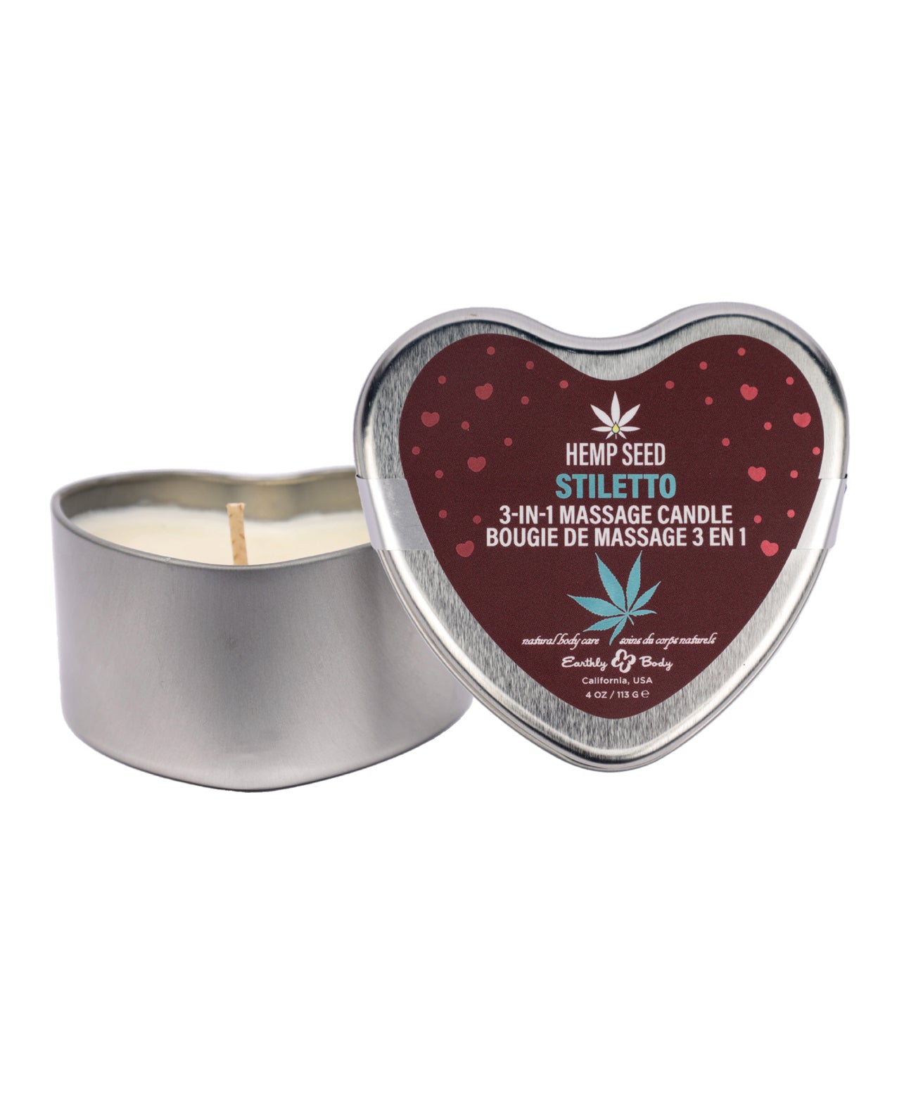 Earthly Body 3-in-1 Massage Heart Candle – Stiletto (4.7 oz)