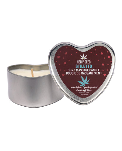 Earthly Body 3-in-1 Massage Heart Candle – Stiletto (4.7 oz)