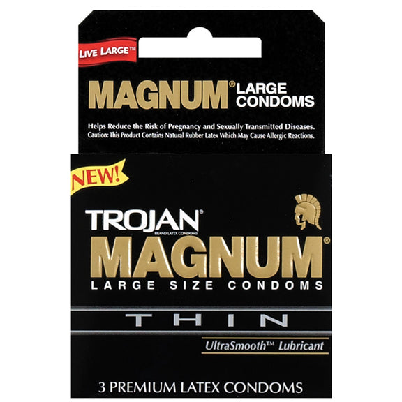 Old packaging for the 3 pack of the Trojan Magnum Thin Condoms | Kinkly Shop