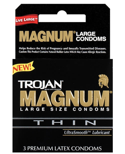 Old packaging for the 3 pack of the Trojan Magnum Thin Condoms | Kinkly Shop