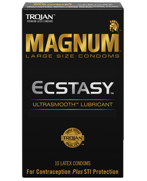 Box of 10 Trojan Magnum Ecstasy condoms | Kinkly