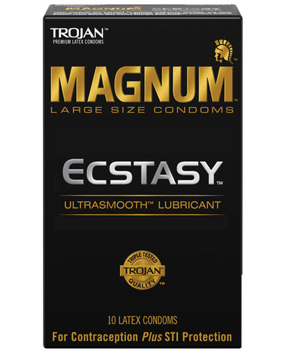 Box of 10 Trojan Magnum Ecstasy condoms | Kinkly
