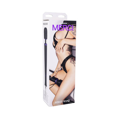 The packaging for the Merci Power Wand | Kinkly