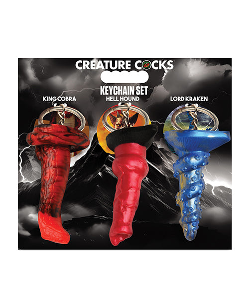 Packaging for the Creature Cocks Fantasy Dildo Keychain Set| Kinkly Shop