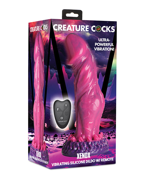 Packaging for the Creature Cocks Xenox Vibrating Remote-Controlled Dildo | Kinkly Shop